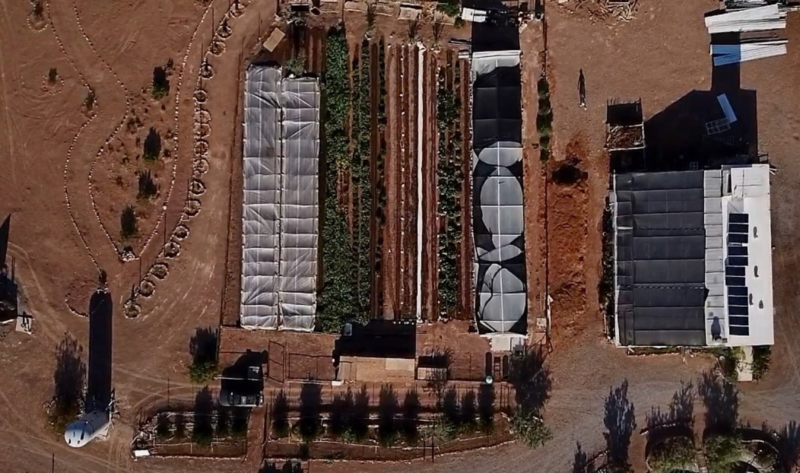 The working farm from above